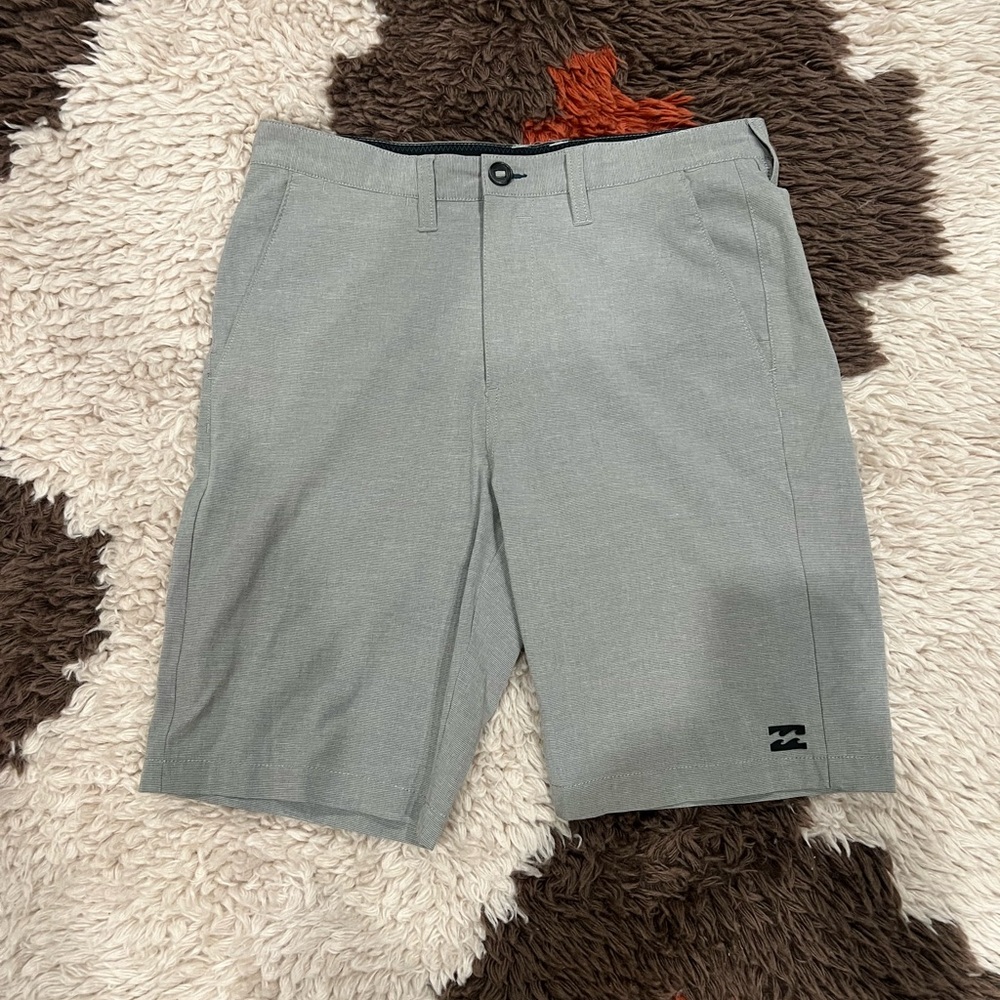 Grey Billabong shorts. 30 inch waist and 7 inch inseam.